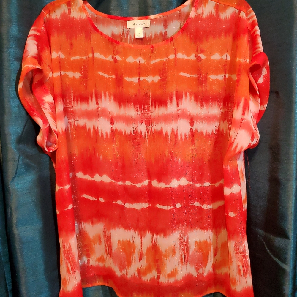 Dressbarn 2x Sheer Sparkle Top